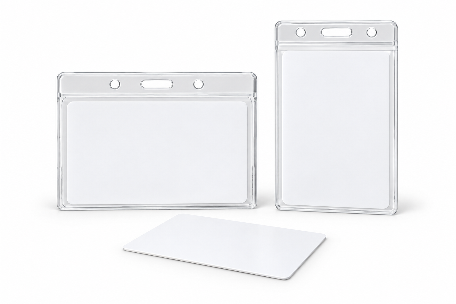 Porte-badges transparents aux orientations horizontale et verticale