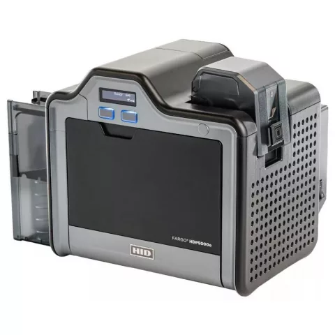 HDP5000e Dual-Side Printer with Magnetic and Contact Smart Card Encoder OMNIKEY 5122D Dual Sided Lamination