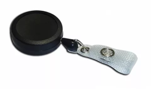 AC217B-ST-BK - Enrouleur de Badge Yo-Yo Premium avec Sangle (Noir) - Sangle de 70 cm