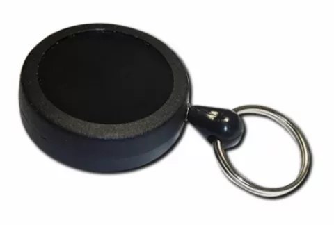 AC217B-RG-BK - Enrouleur de Badge Yo-Yo Premium avec Anneau Porte-Clés (Noir) - Sangle de 70 cm — accessoire Ingenia