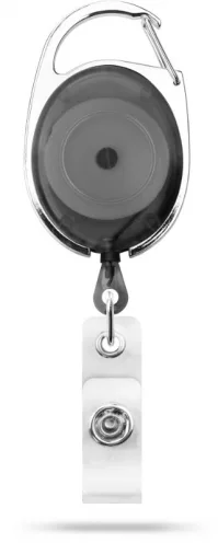 AC217D-ST-BK - Zip rétractable Noir Translucide avec accroche ceinture