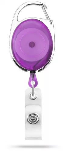 AC217D-ST-PU - Zip rétractable Violet Translucide avec accroche ceinture