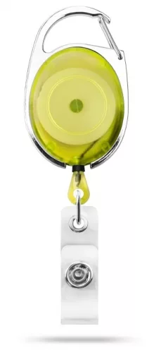 AC217D-ST-YL - Zip rétractable Jaune Translucide avec accroche ceinture