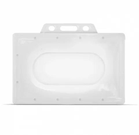 YA322-L - Porte-Badge Économique (86x54mm) perforation oblongue 2 rondes
