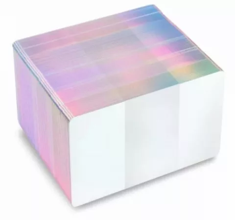 Cartes PVC FOTODEK ICE à bord argenté holographique – lot de 100