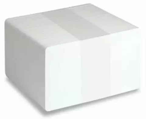 Cartes PVC blanches mates CR80 0,76 mm – Lot de 100