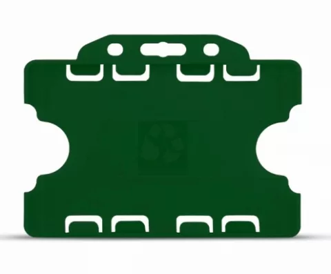 YA302-L-GR(D) - Porte-Badge Vert Biodégradable Bulldog - Double Face