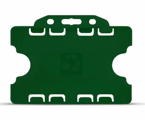 YA302-L-GR(D) - Porte-Badge Vert Biodégradable Bulldog - Double Face