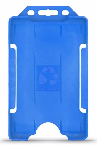 YA302-P-SB-AM - Porte-Badge Bleu Ciel Antimicrobien Bulldog 86x54 perforation oblongue 2 rondes - 1 FACE