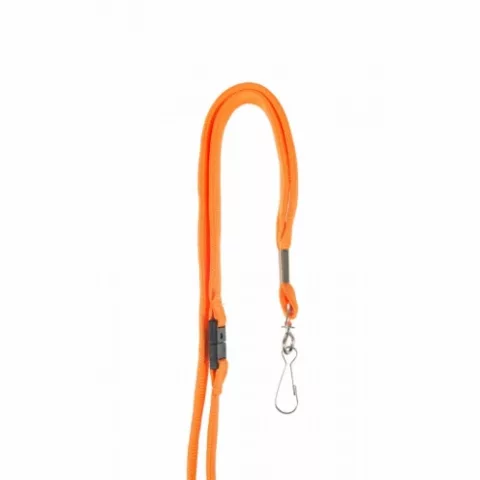 1437249 - Tour de cou Orange Mousqueton métal et rupture sécuritaire Bague métal