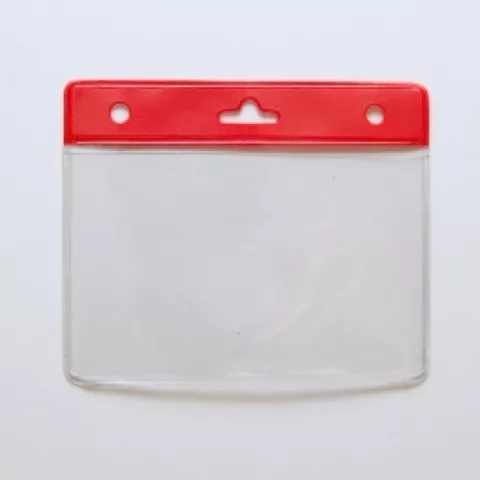 1453053 - Porte-badges souple 86x54 perforation 1 oblongue clip 2 rondes chaînette cordon