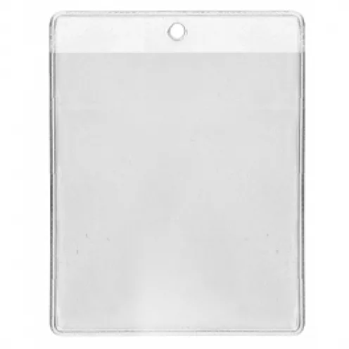 1453080 - Porte-badges souple 86x101 perforation 1 ronde clip chainette cordon