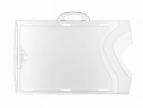 1454256 - Porte-badges rigide 86x54mm avec 1 face aspect cristal / 1 face aspect dépoli  - horizontal