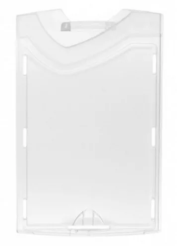 1454257 - Porte-badges rigide 86x54 avec 1 aspect cristal / 1 aspect dépoli - Vertical