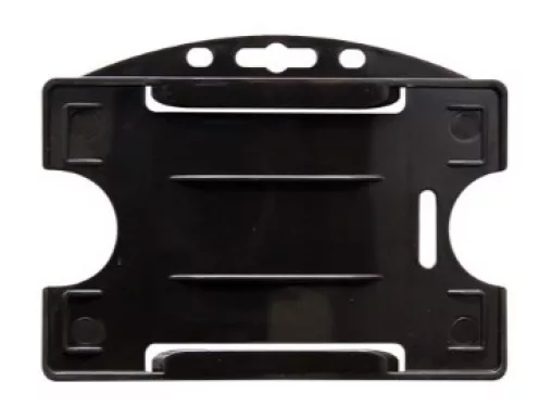 1455706 - Porte-badges rigide Noir 86x54 perforation oblongue 2 rondes