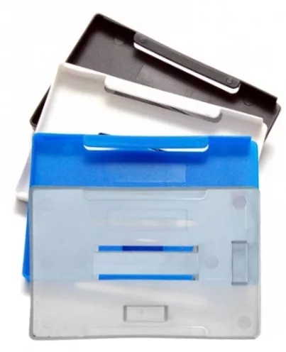 1455732 - Porte-badges Bleu Roi rigide 86x54 perforation oblongue