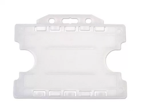 1455766 - Porte-badge en plastique biodégradable pour 2 cartes – horizontal (lot de 100)