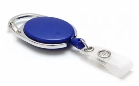 1460072 - Zip rétractable Bleu avec accroche métal nickele