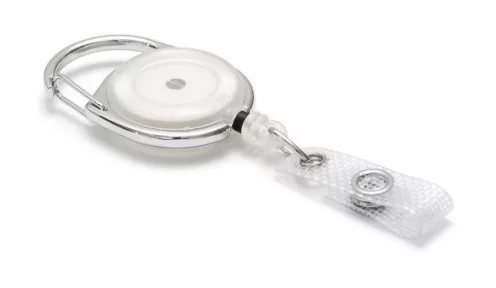 1461078 - Zip rétractable Blanc Translucide avec accroche ceinture