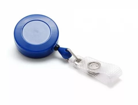1473022 - Enrouleur de Badge Bleu Système Rotatif Avec Pince Crocodile